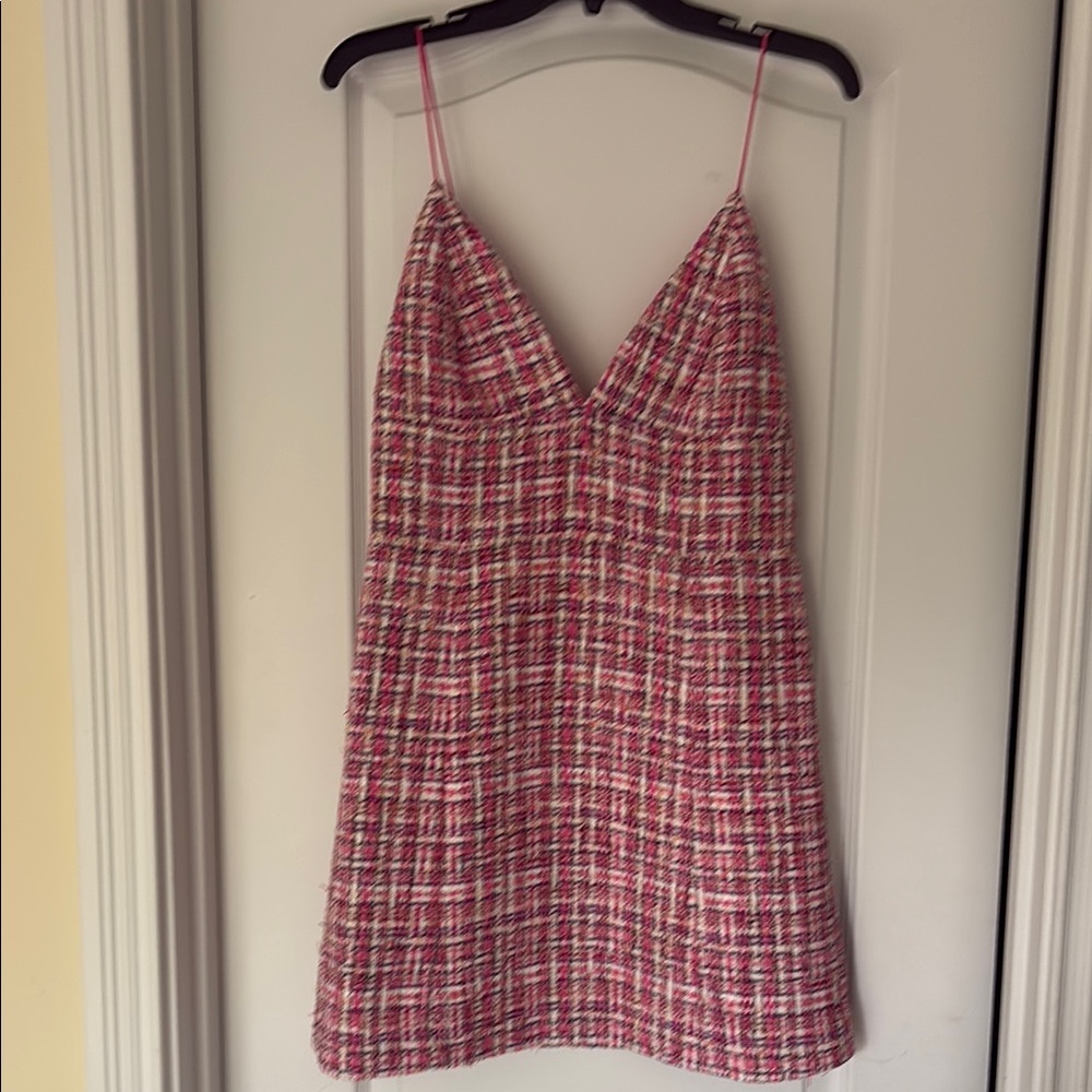 Alice + Olivia Pink Tweed Mini Dress